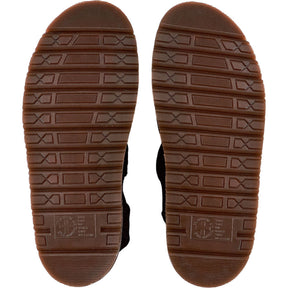 Dr. Martens Black Plush Suede Sandals