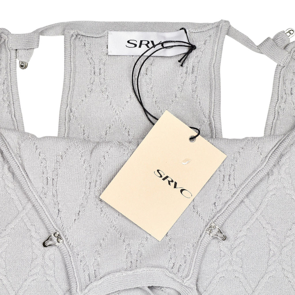 SRVC Grey Claw Cable Knit Top
