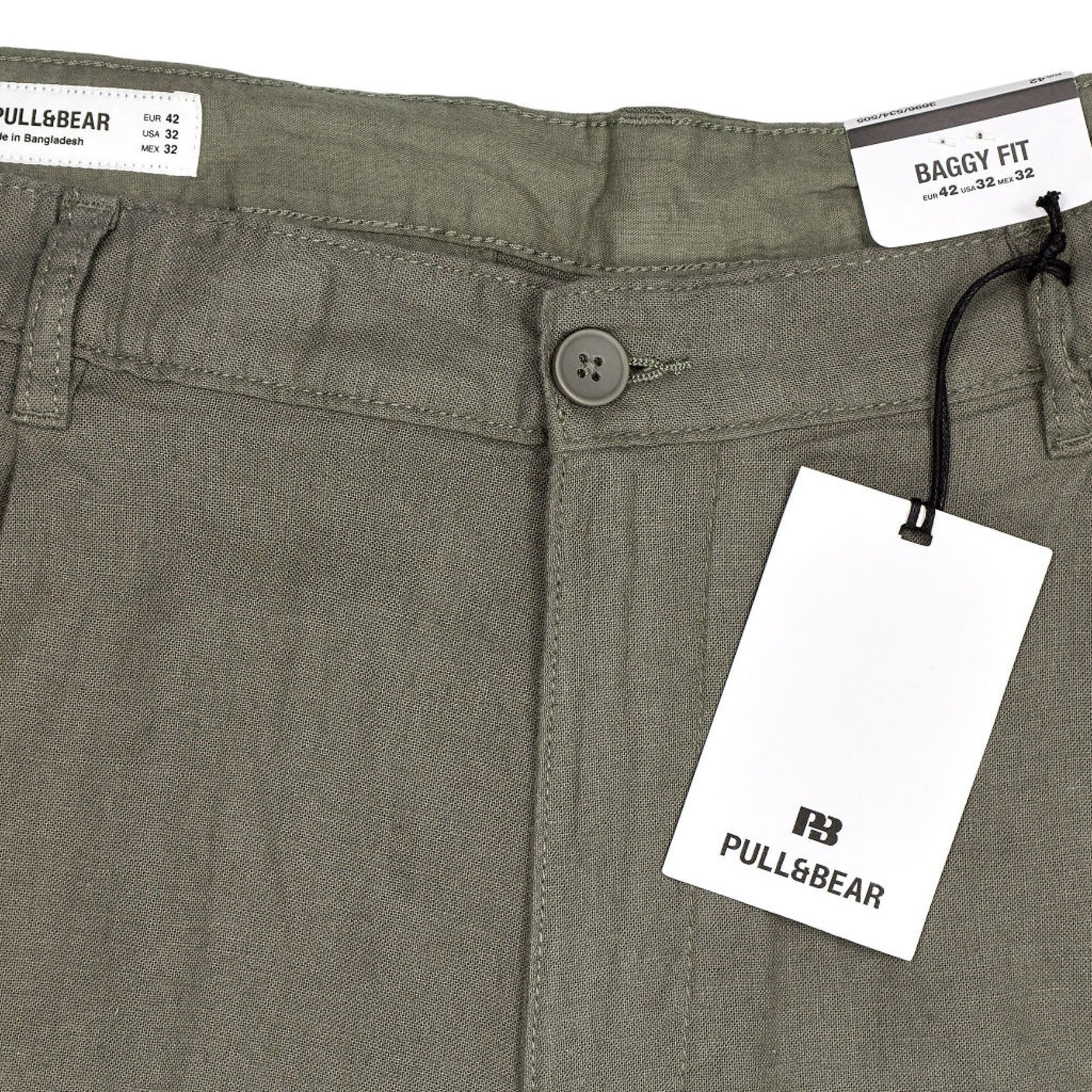 Pull & Bear Olive Baggy Fit Shorts