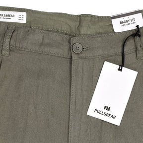 Pull & Bear Olive Baggy Fit Shorts