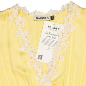 Baukjen Yellow Marcella Satin Midi Dress