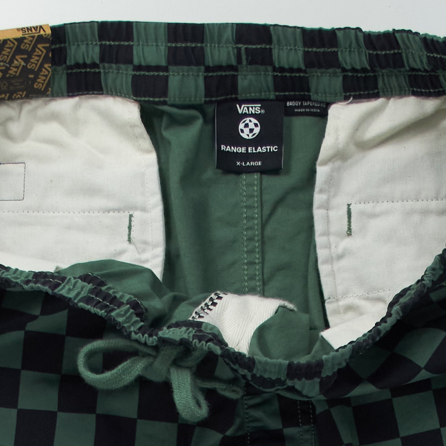 Vans Green Checkered Baggy Tapered Trousers