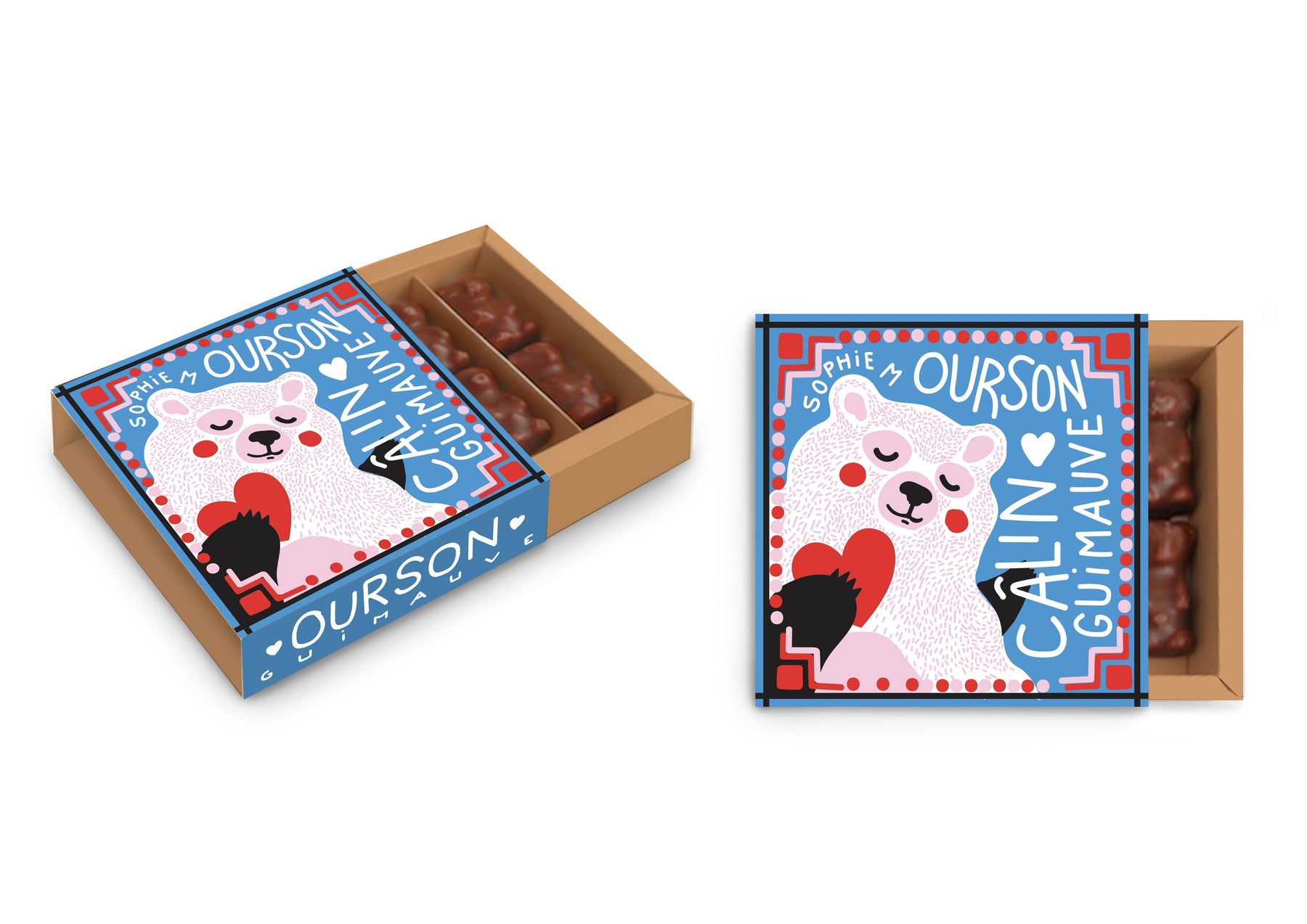 French Chocolate Marshmallow Bears Gift Box