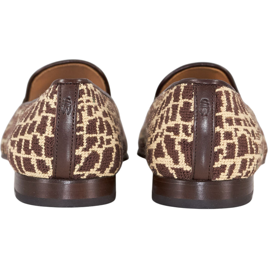 Stubbs & Wootton Brown Patterned Loafers