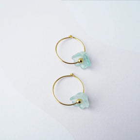 Bloom Hoop Earrings Blue