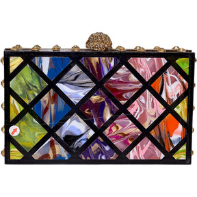Kurt Geiger Multicolor Acrylic Crystal Clutch