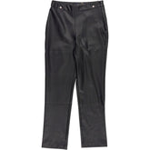 WYSE Black Lyra Slim Leg Faux Leather Trousers