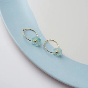 Bloom Hoop Earrings Blue