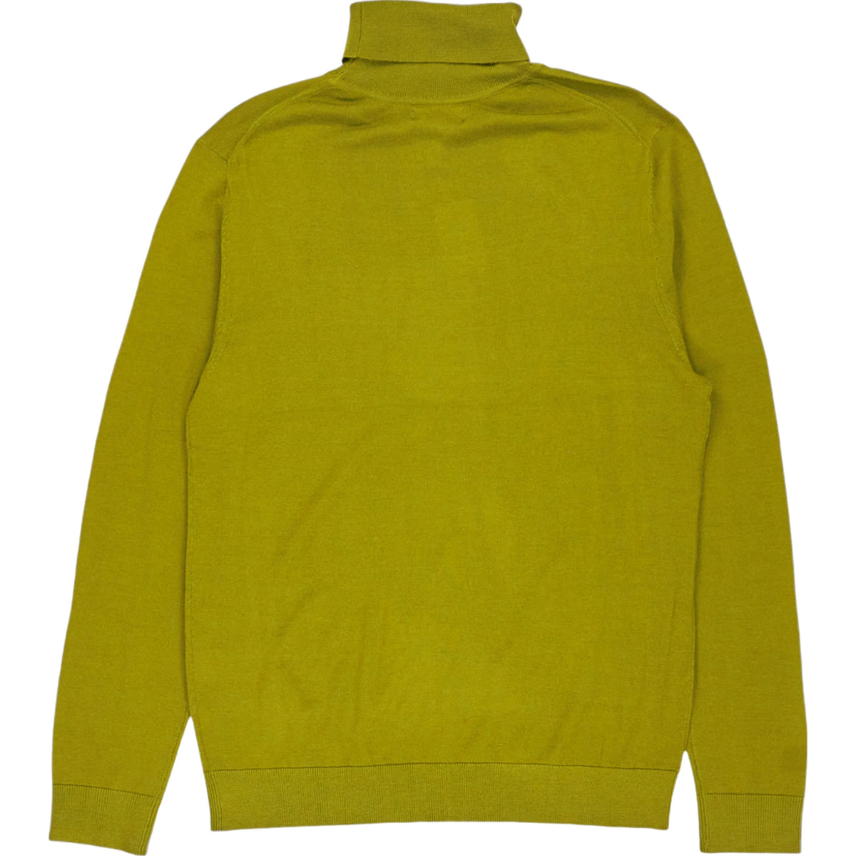 Moss Green Merino Wool Blend Turtleneck Sweater