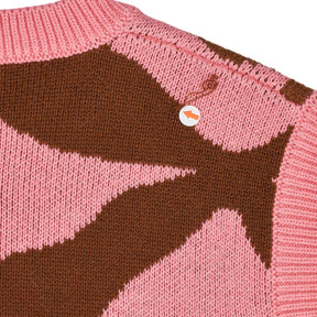 OMNES Pink Brown Floral Knit Vest