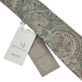 Moss Tessitura Bottinelli Green Paisley Silk Tie
