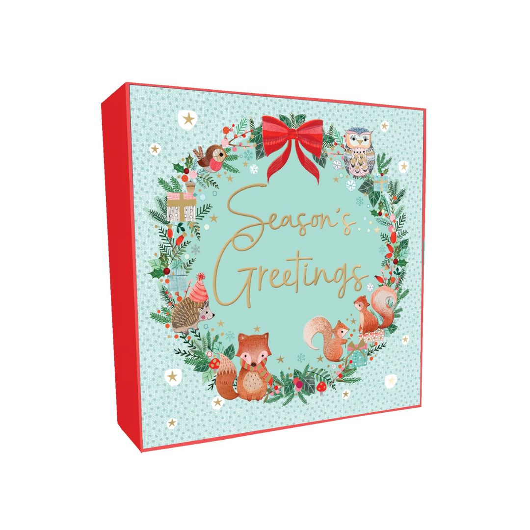 Wreath - Woodland Animals Christmas cards - pack of 8