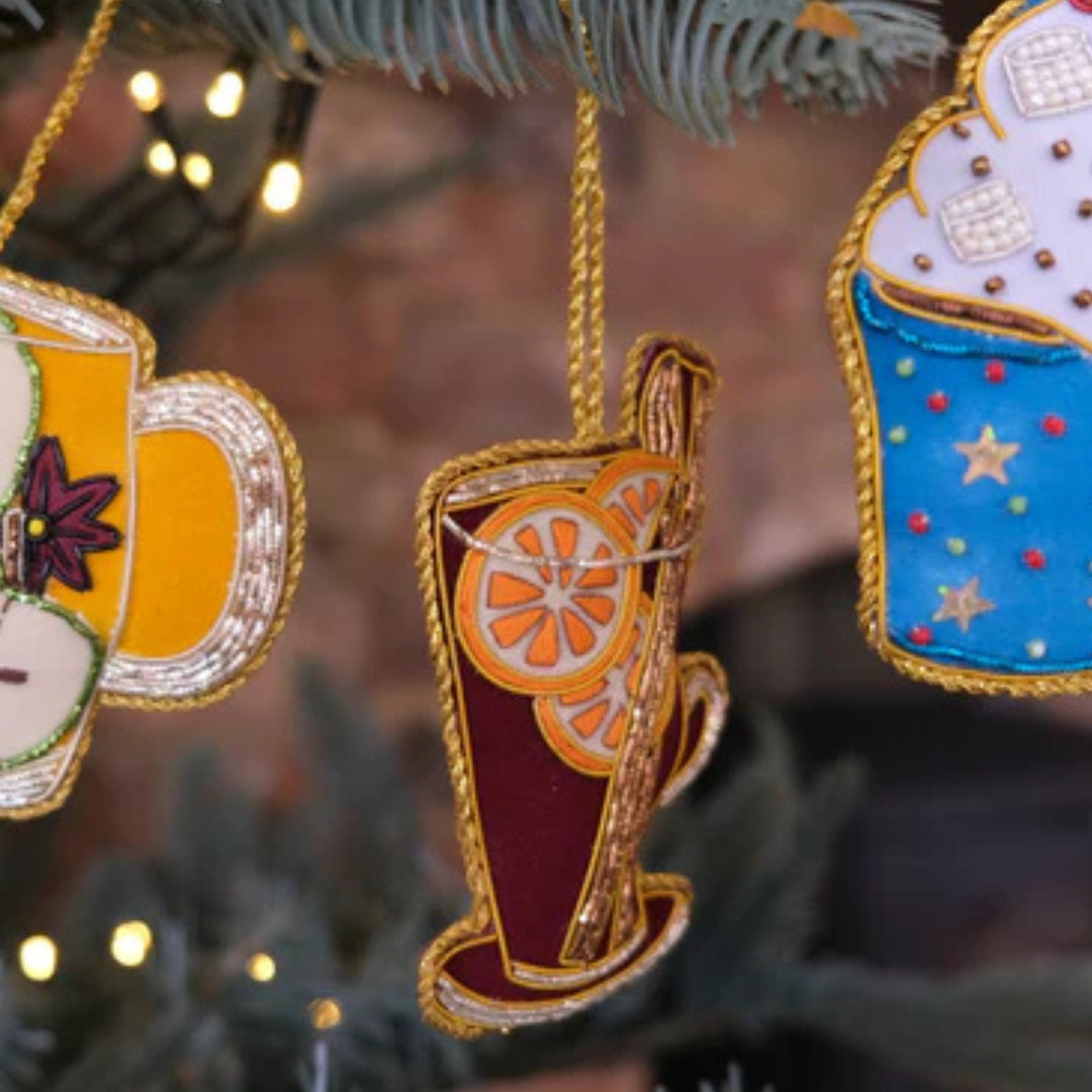 Beaded Mulled Wine Christmas Decoration