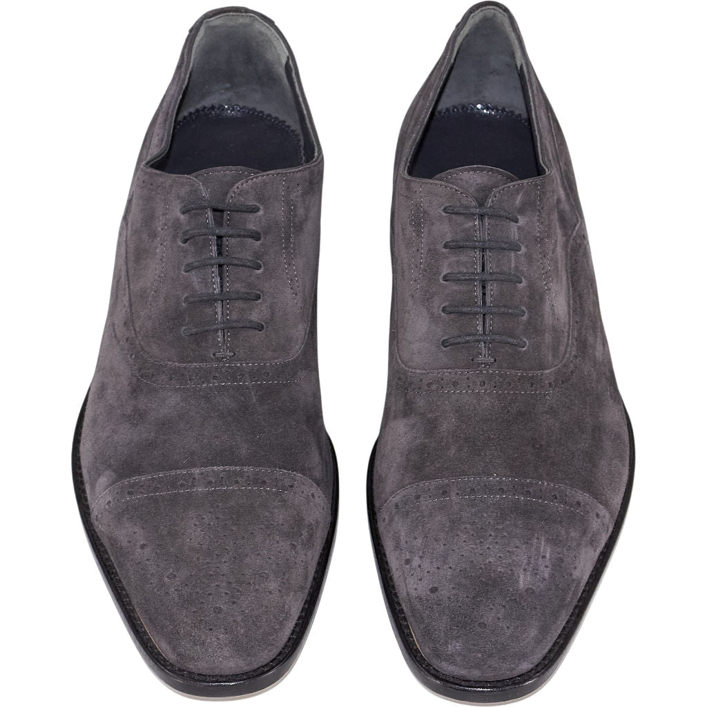 Manolo Blahnik Grey Suede Oxford Shoes