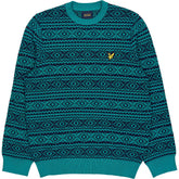 Lyle & Scott Teal Fair Isle Knit Jumper