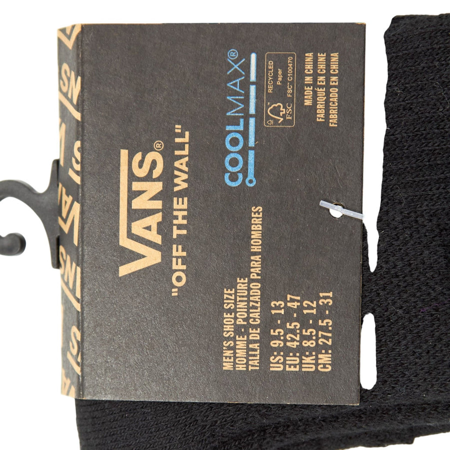 Vans Black CoolMax Performance Socks