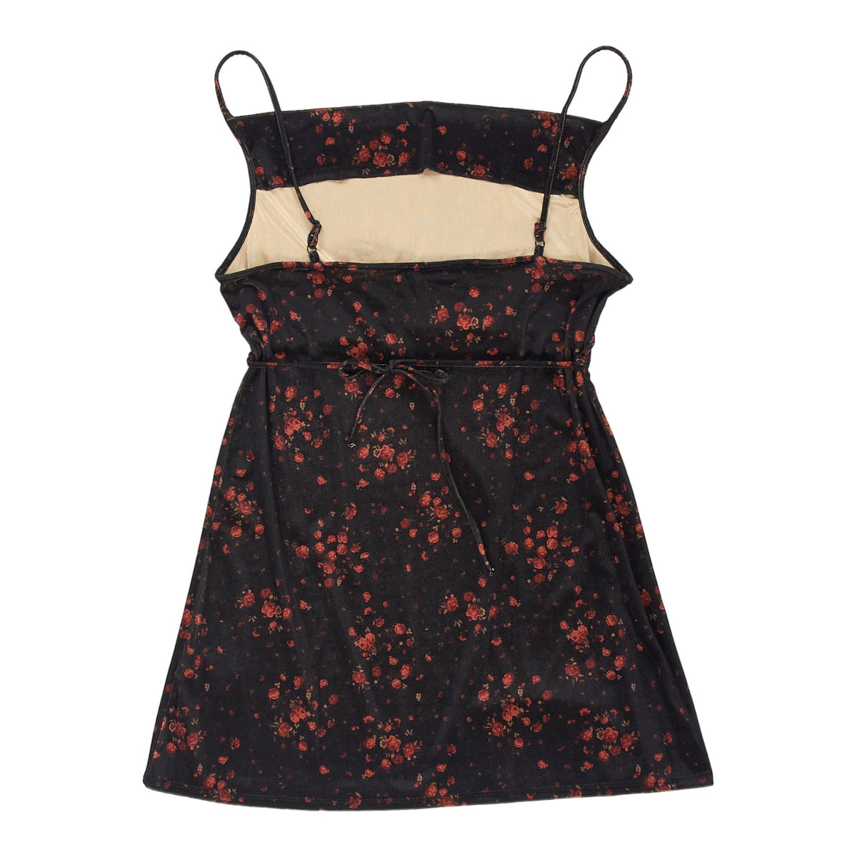 Motel Black Rose Cluster Velvet Dress