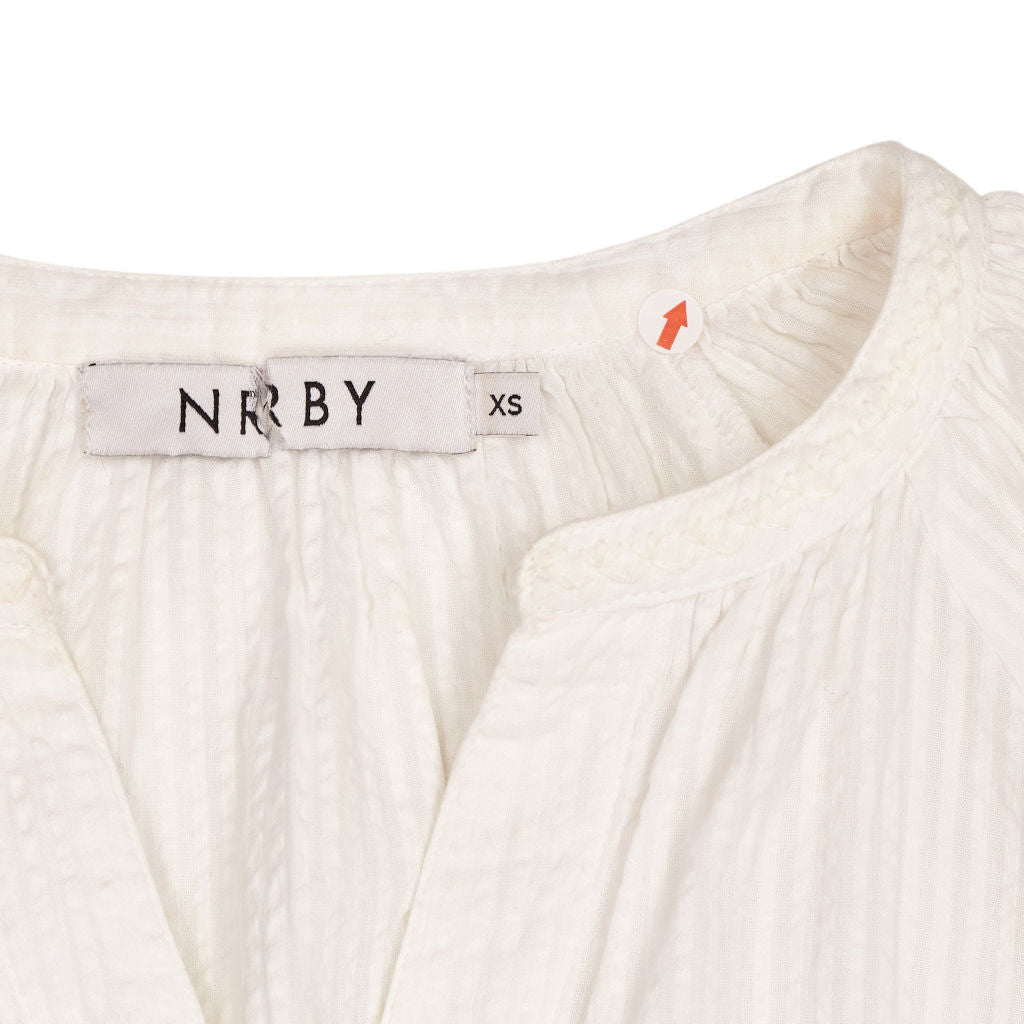 NRBY White Embroidered Sleeve Blouse