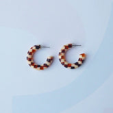 Honey Checker Hoop Earrings