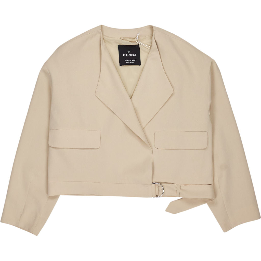 Pull & Bear Beige Cropped Blazer