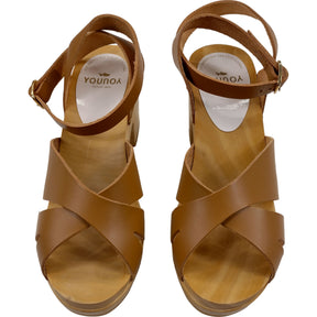 Youna Brown Leather Sandals