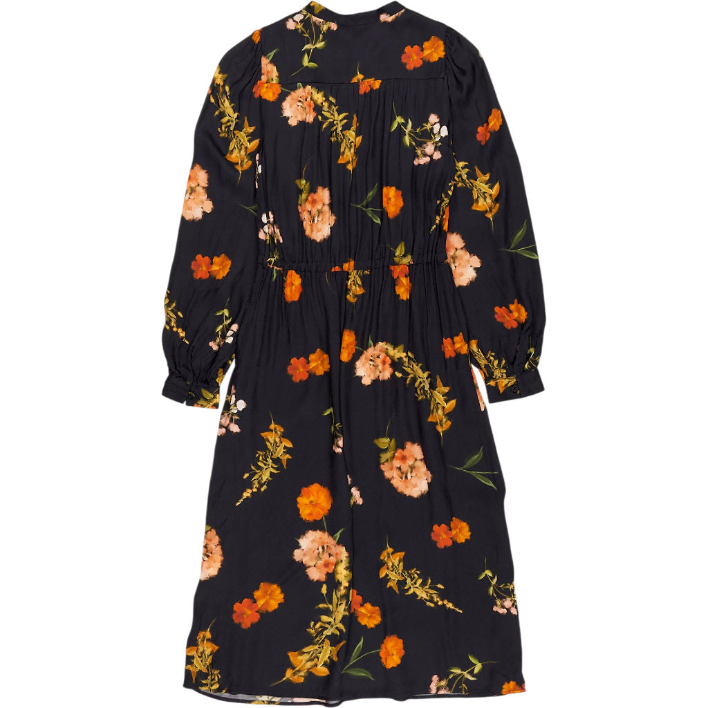 Baukjen Black Floral Sprig Cemile Printed Midi Dress
