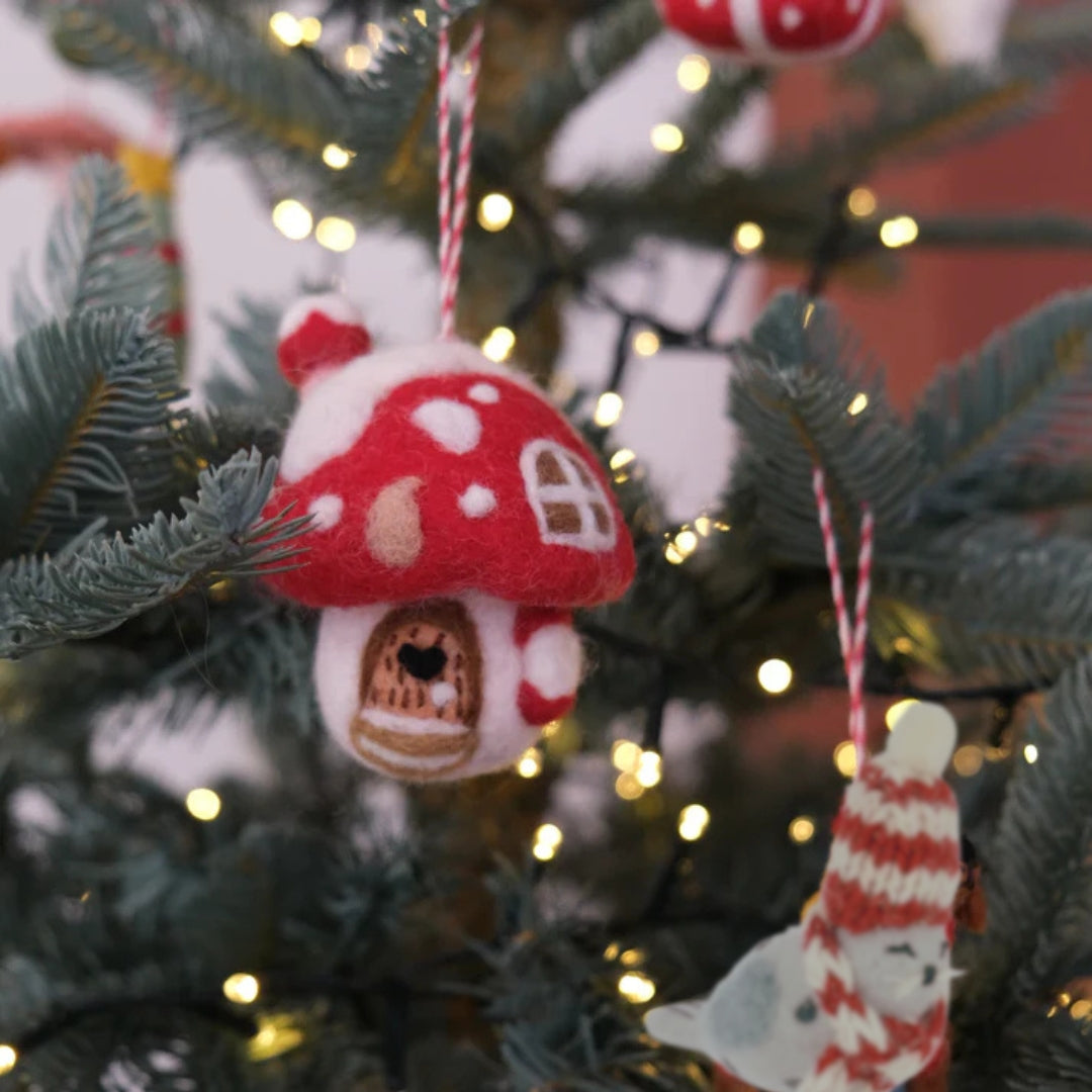 Felted Christmas Toadstool Decoration