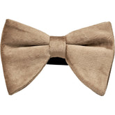 Moss Beige Velvet Bow Tie