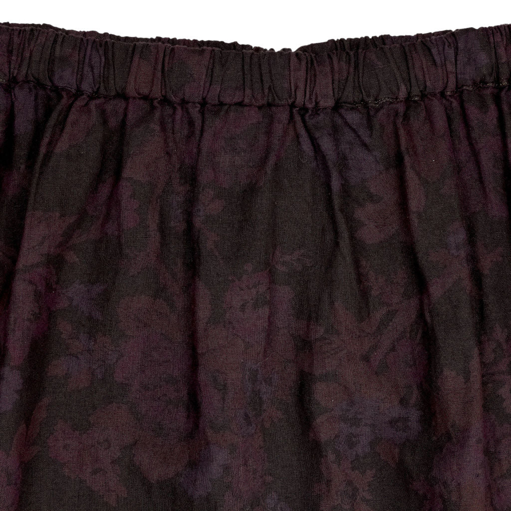 By Walid Black Floral Midi Skirt