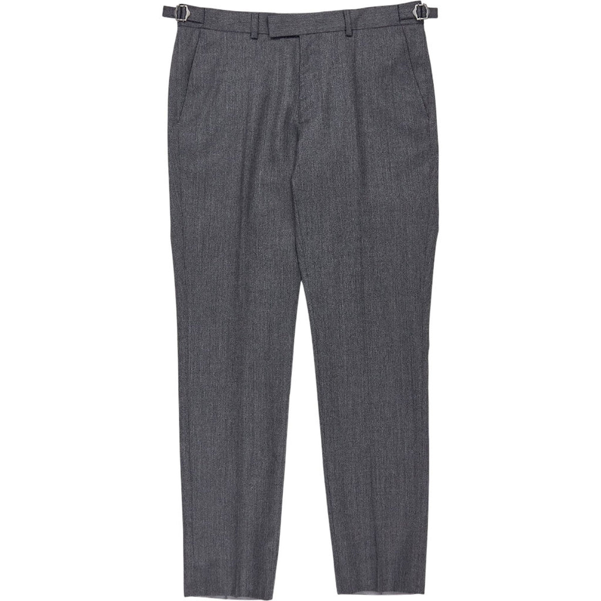 Moss London Grey Skinny Fit Wool Trousers