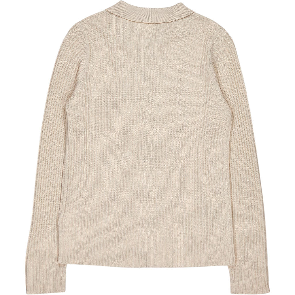 Hush Beige Ribbed Knit Cardigan