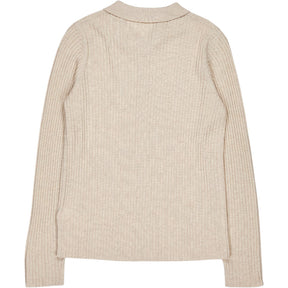 Hush Beige Ribbed Knit Cardigan