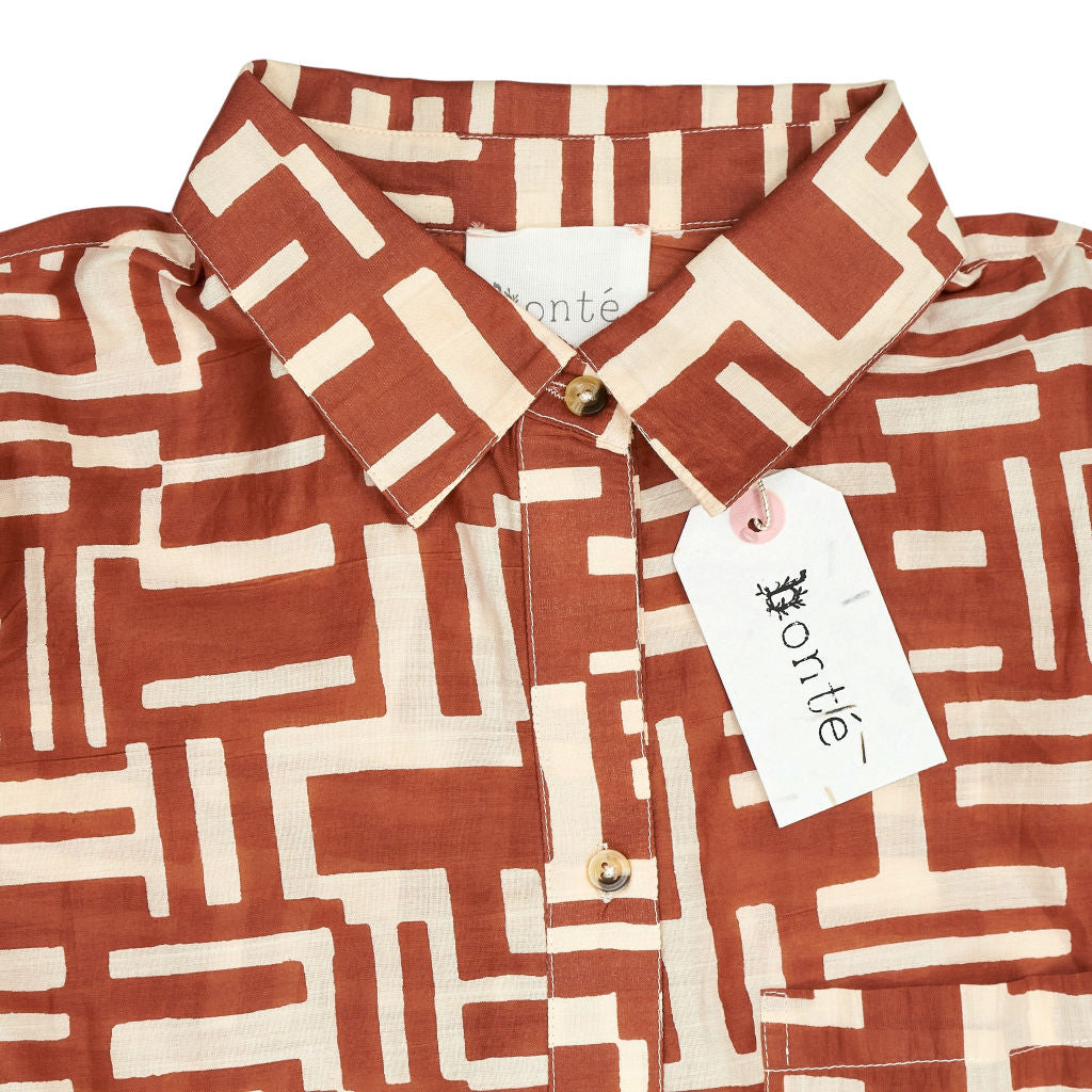 Bonte Brown Geometric Pattern Dove Dress