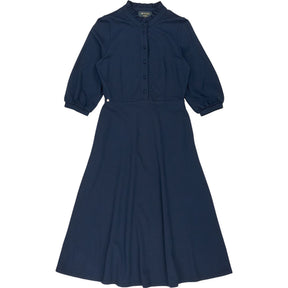 Wyse Navy Button-Up Midi Dress