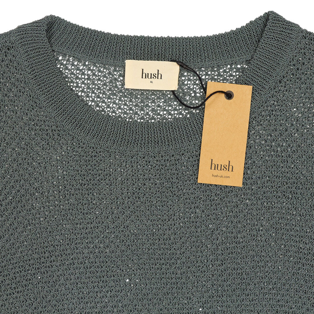 Hush Sage Green Interest Stitch Knitted Jumper
