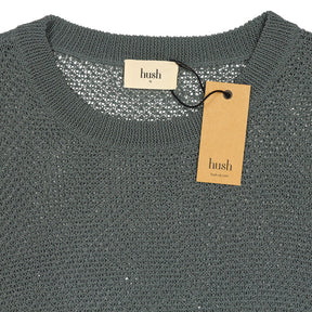 Hush Sage Green Interest Stitch Knitted Jumper
