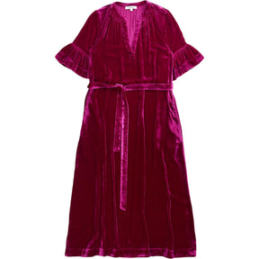 NRBY Pink Velvet Midi Dress