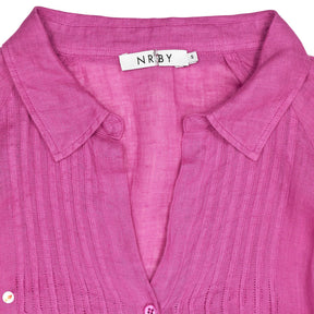 NRBY Pink Linen Button-Up Dress