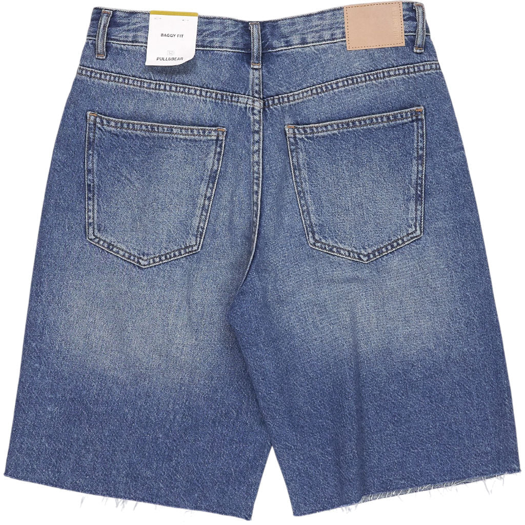 Pull & Bear Blue Denim Baggy Shorts