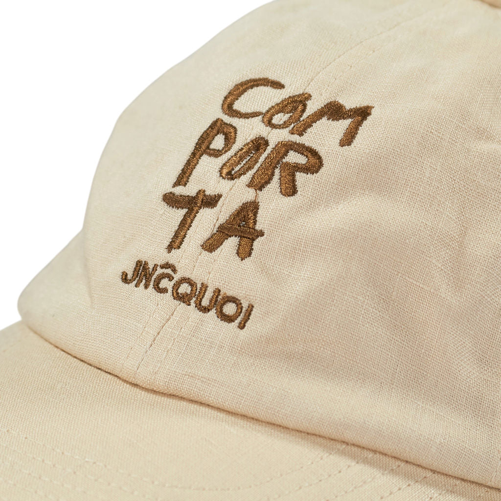 JNçQUOI Beige Embroidered Cap