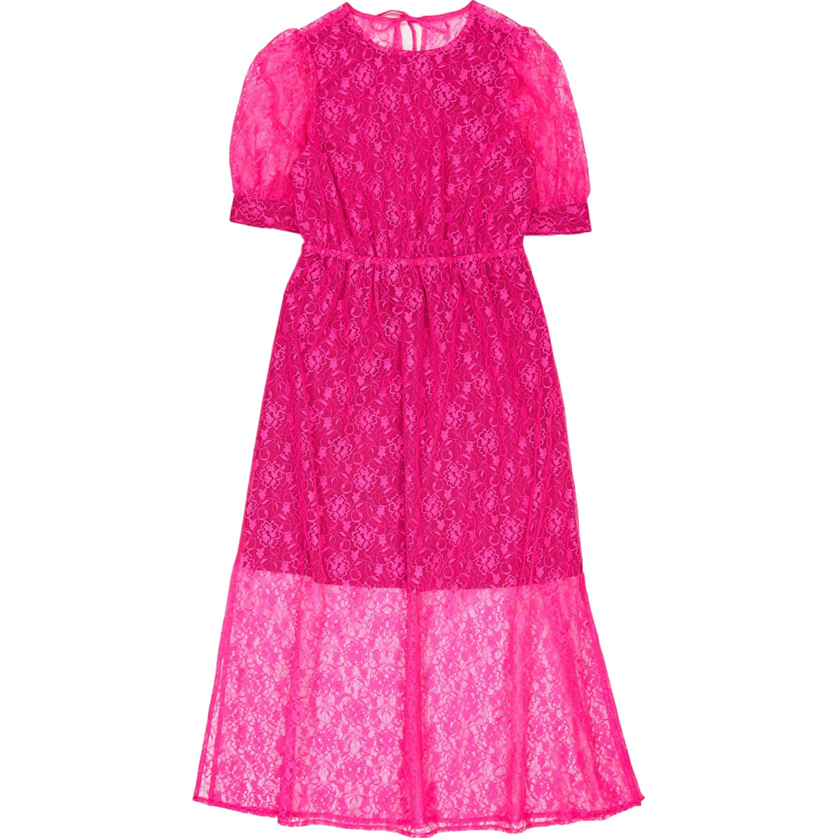 Omnes Pink Susannah Lace Midi Dress