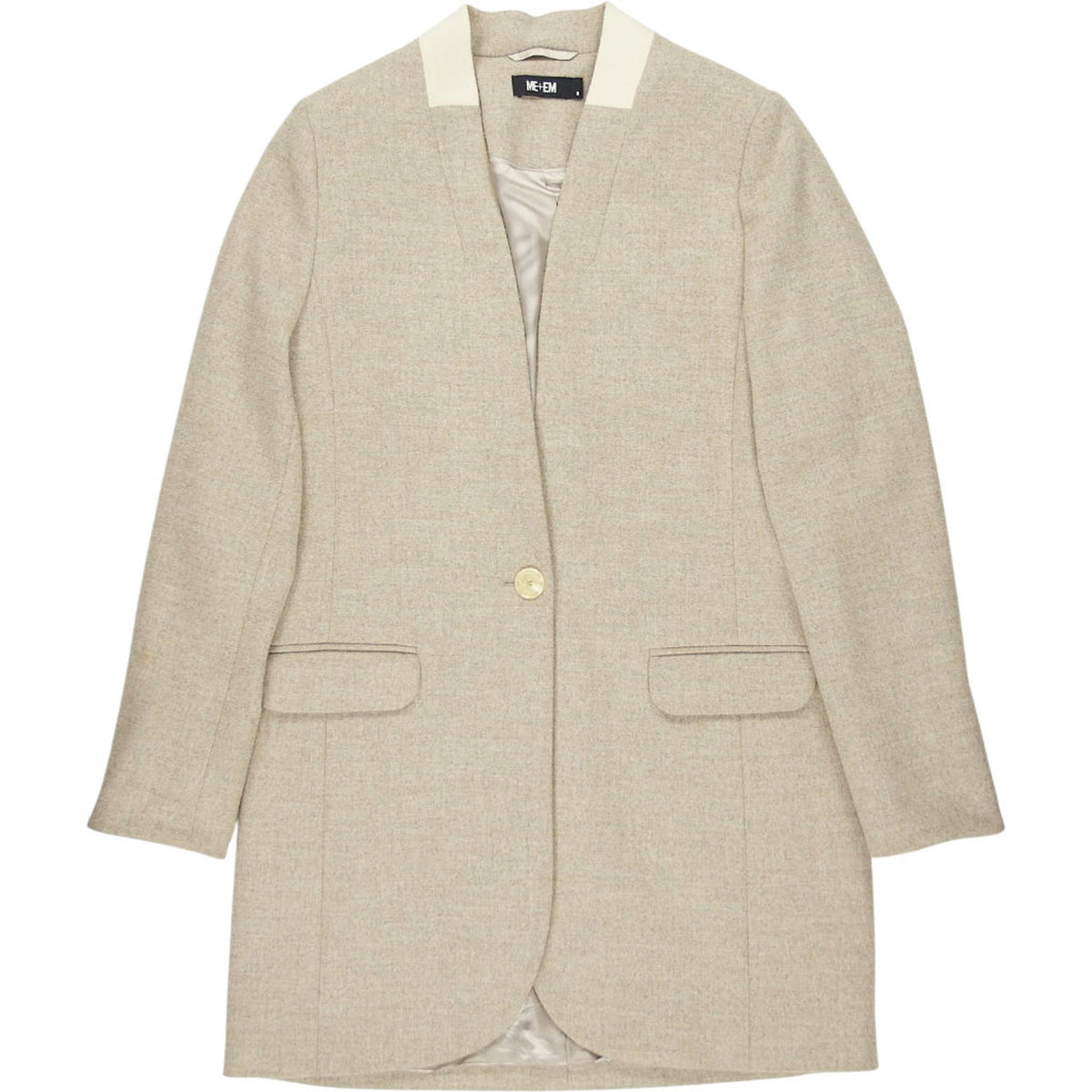 Me+Em Beige Contrast Collar Jacket