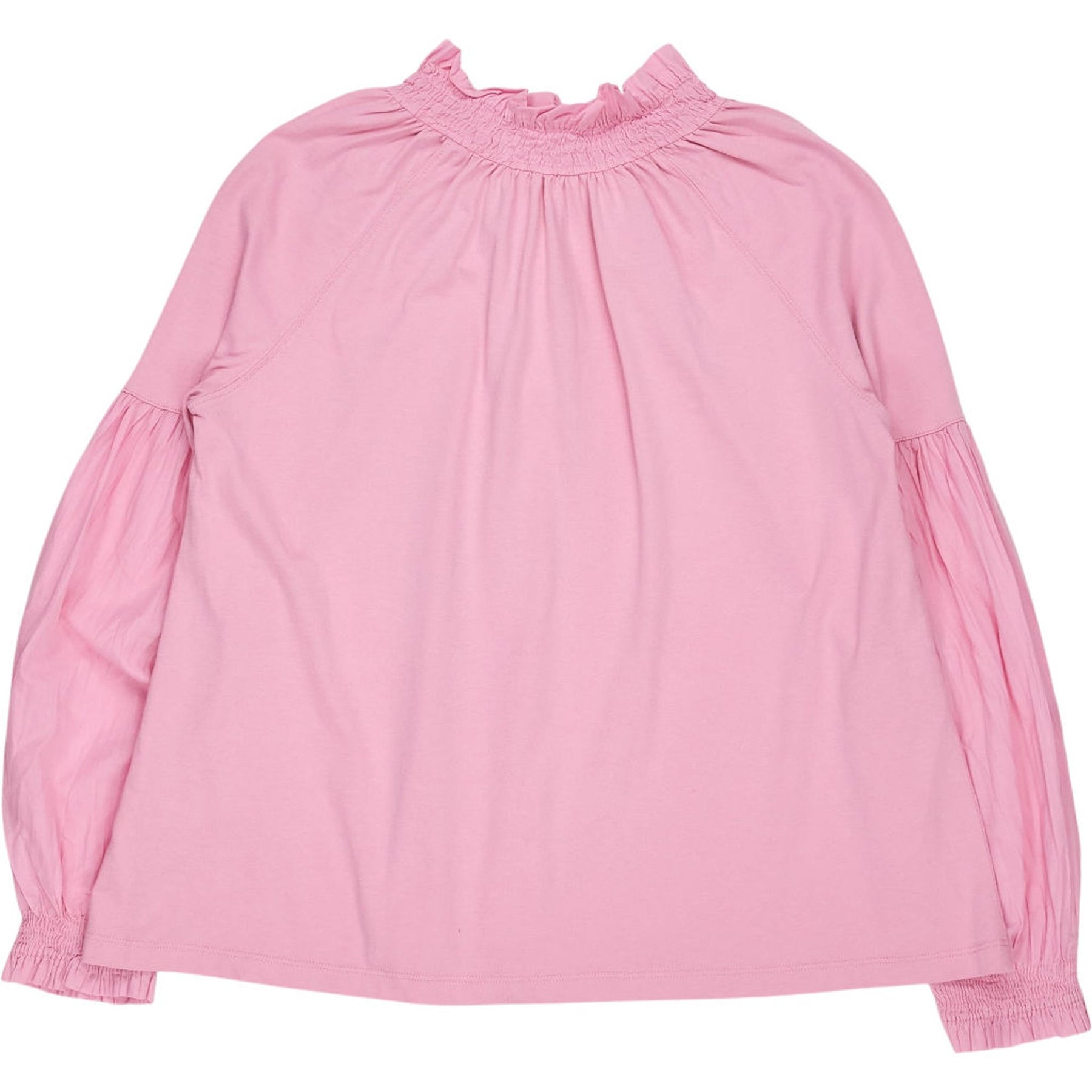 NRBY Pink Ruffle Neck Blouse