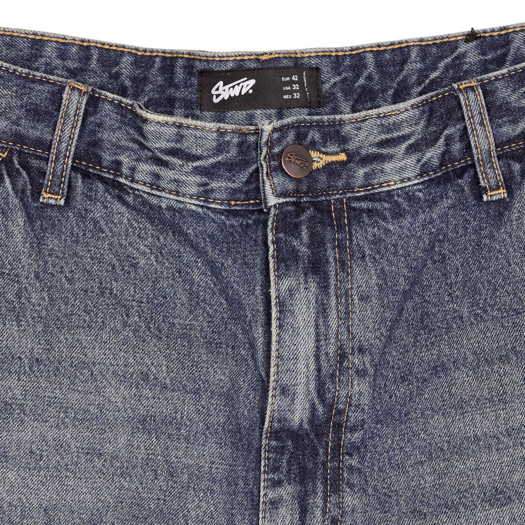 Pull & Bear Blue Denim Cargo Shorts