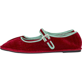Pull & Bear Red Velvet Flats