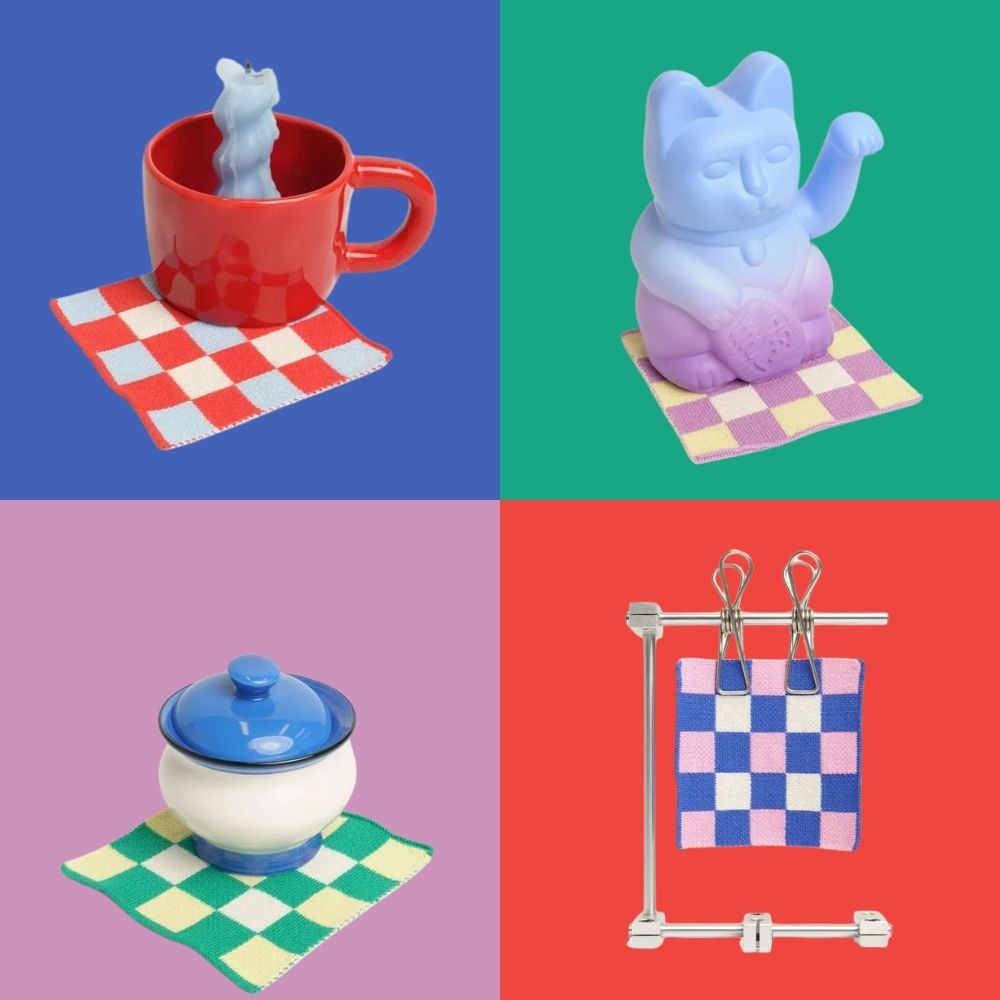 Knitted Coaster Set - Waffle - Set of 4 - 100% Cotton