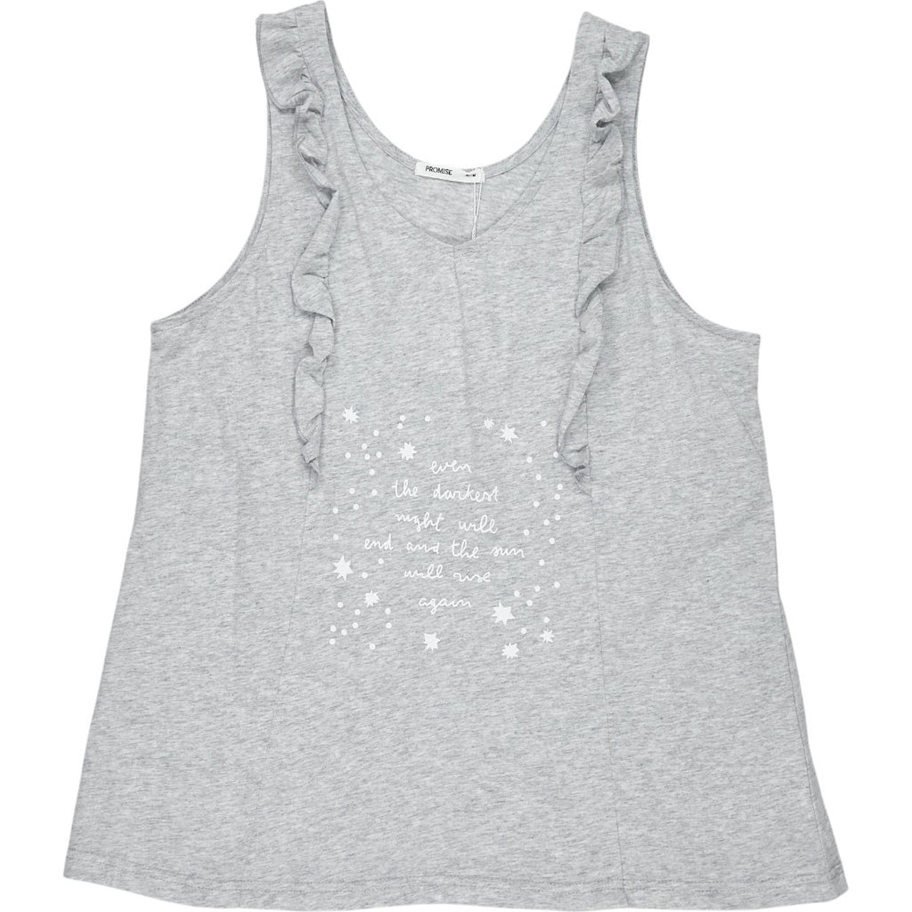 Promise Grey Ruffle Sleep Top