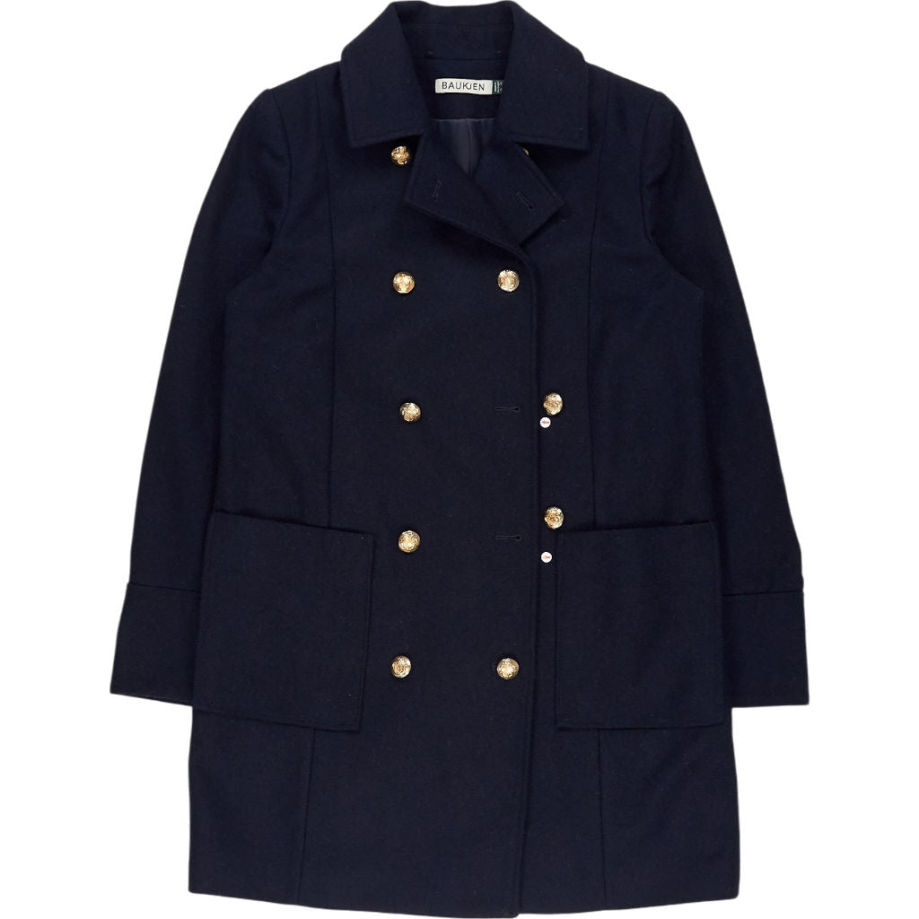 Baukjen Navy Double Breasted Coat