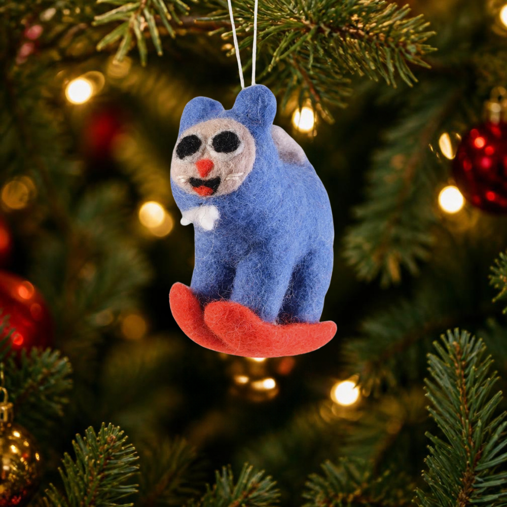 Eddie Cat Hanging Felt Ornament