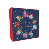 Wreath & Christmas Houses Christmas cards - pack of 8
